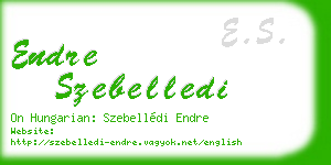 endre szebelledi business card